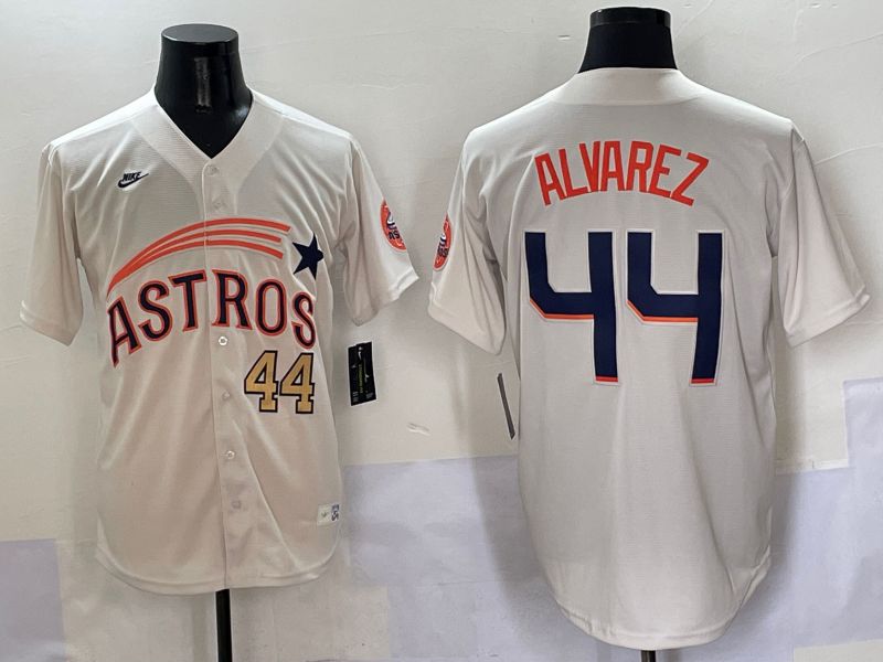 Men Houston Astros #44 Alvarez Cream Five generations Joint Name 2025 Nike MLB Jersey style 3